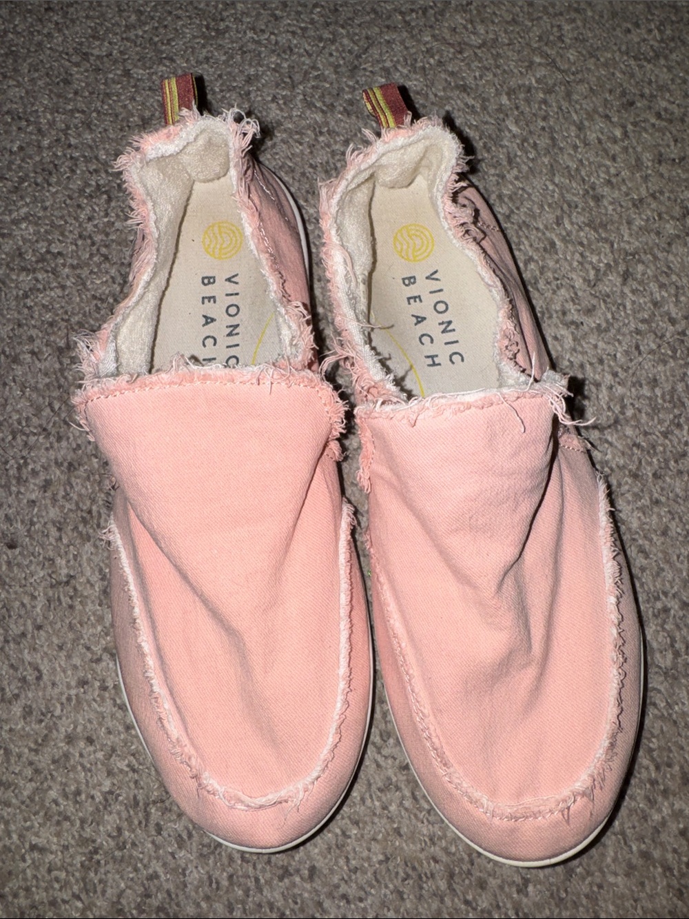 Vionic Beach Frayed Canvas Slip-Ons
